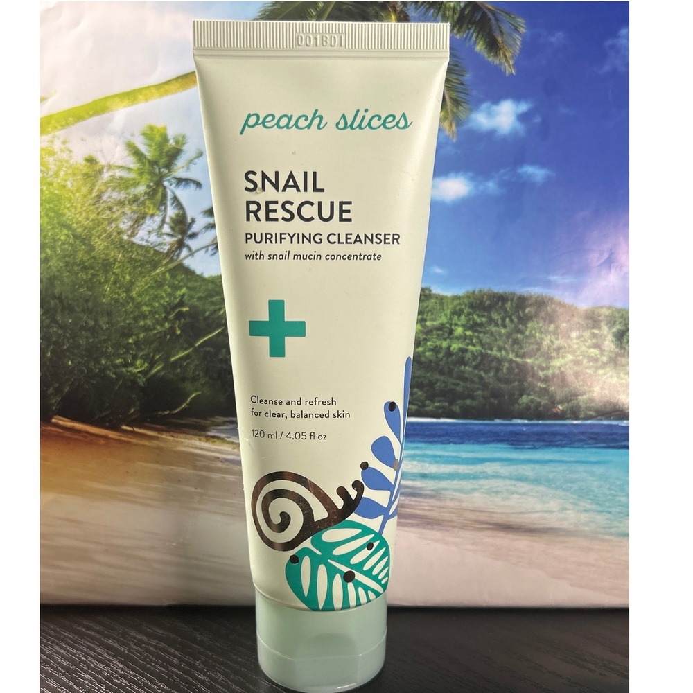 Peach Slices Snail Rescue Purifying Cleanser 4.05oz Snail Mucin Face Wash